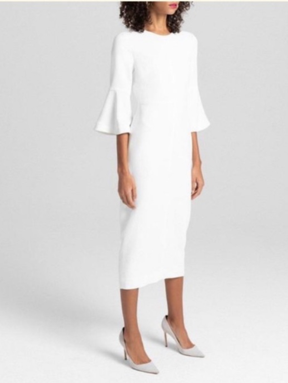 A.L.C. NWOT Robbins White Flared Sleeve Midi Dress Size 0 XS - Picture 5 of 11
